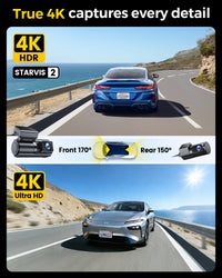 GKU E200 Dual 4K Dash Cam | Sony STARVIS 2 Plus HDR