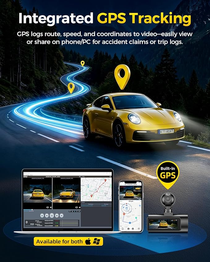 GKU D600 Pro Max 4K Dash Cam Front and Rear with STARVIS 2