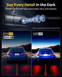 GKU D600 Pro Max 4K Dash Cam Front and Rear with STARVIS 2