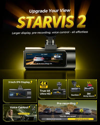 GKU D600 Pro Max 4K Dash Cam Front and Rear with STARVIS 2