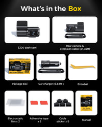 GKU E200 Dual 4K Dash Cam | Sony STARVIS 2 Plus HDR