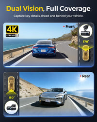 GKU D600 Pro Max 4K Dash Cam Front and Rear with STARVIS 2