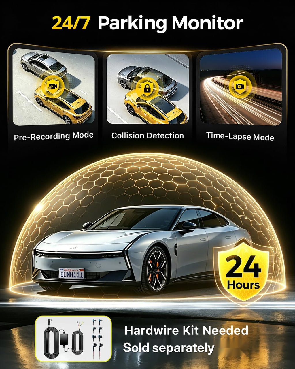 GKU D600 Pro Max 4K Dash Cam Front and Rear with STARVIS 2